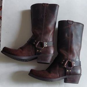 Ariat womens leather tall harness boots - brown, square toes